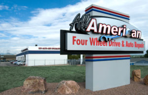 all american four wheel drive repair sign