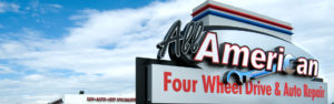 all american four wheel drive repair sign